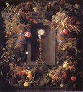 Jan Davidsz. de Heem Chalice and the host,surounded by garlands of fruit France oil painting artist